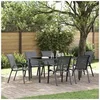 Image de Lot de 6 chaise exterieur empilable non pliable en acier H. 89 cm gris
