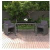 Image de 3-delige Tuinset met kussens poly rattan grijs3095490