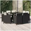 Image de Mobilier à Dîner de Jardin et Coussins 9 pcs Mobilier de Salle à Manger Table et Chaises de Repas Terrasse Patio 3095505