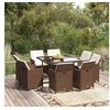 Image de Meubles à Dîner de Jardin et Coussins 9 pcs Mobilier de Salle à Manger Table et Chaises de Repas Terrasse Patio 3095513