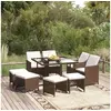 Image de Meubles à Dîner de Jardin et Coussins 9 pcs Mobilier de Salle à Manger Table et Chaises de Repas Terrasse Patio 3095514