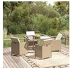 Image de Meubles à Dîner de Jardin et Coussins 5 pcs Mobilier de Salle à Manger Table et Chaises de Repas Terrasse Patio 3095515