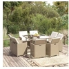 Image de Meubles à Dîner de Jardin et Coussins 9 pcs Mobilier de Salle à Manger Table et Chaises de Repas Terrasse Patio 3095516