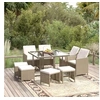 Image de 9-delige Tuinset met kussens poly rattan beige3095517