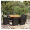Image de Mobilier à Dîner de Jardin et Coussins 9 pcs Mobilier de Salle à Manger Table et Chaises de Repas Terrasse Patio 3095521