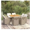 Image de Meubles à Dîner de Jardin et Coussins 9 pcs Mobilier de Salle à Manger Table et Chaises de Repas Terrasse Patio 3095528