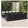 Image de Salon de jardin resine tressee noir 11 pieces 275 x 107 x 74 cm 10 personnes