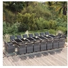 Image de Ensemble à dîner de jardin coussins 19 pcs Résine tressée Gris