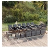 Image de Ensemble à dîner de jardin coussins 19 pcs Résine tressée Gris