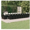 Image de Ensemble à Dîner de Jardin Coussins 21 pcs Mobilier de Salle à Manger Table et Chaises de Repas Terrasse Patio Extérieur Noir Résine Tressée