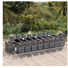 Image de Ensemble à dîner de jardin coussins 21 pcs Gris Résine tressée