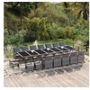 Image de Ensemble à dîner de jardin coussins 21 pcs Gris Résine tressée
