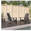 Image de Lot de 2 chaise H. 93 cm empilable non pliable exterieur en bois massif gris