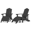 Image de Lot de 2 chaise H. 92 cm empilable non pliable en bois massif exterieur gris