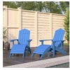 Image de Lot de 2 chaise H. 93 cm empilable non pliable exterieur en bois massif bleu