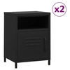 Image de Tables de chevet 2 pcs Noir 35x35x51 cm Acier3095221