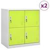 Image de Armoires à casiers 2 pcs Gris clair et vert 90x45x92,5 cm Acier3095226