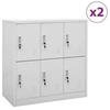 Image de Armoires à casiers 2 pcs Gris clair 90x45x92,5 cm Acier