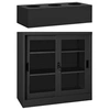 Image de Armoire à portes coulissantes avec jardinière Anthracite Acier