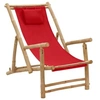 Image de Lot de 2 chaise H. 90 cm pliable en bambou exterieur rouge