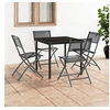 Image de Chaises d extérieur pliables lot de 4 Noir Acier et textilène