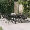 Image de Table de jardin Noir 180x80x70 cm Acier et verre