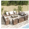 Image de Ensembles canapes. fauteuils et tables de jardin acier beige 16 pieces 75 x 75 x 75