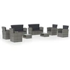 Image de Ensembles canapes. fauteuils et tables de jardin resine tressee gris 8 personnes 66 x 125 x 87.5 8 pieces