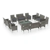 Image de Ensembles canapes. fauteuils et tables de jardin resine tressee gris 16 pieces 60.0 x 40 x 36