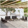 Image de Ensembles canapes. fauteuils et tables de jardin vidaxl rotin noir 2 personnes 58 x 58 x 72 cm 8 pieces