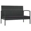 Image de Ensembles canapes. fauteuils et tables de jardin vidaxl resine tressee noir 16 pieces 58 x 58 x 72 cm 2 personnes