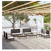 Image de 8-delige Loungeset met kussens poly rattan zwart 3095963