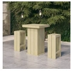 Image de Bois de Pin Imprégné Meubles de Bar de Jardin 3 pcs Mobilier de Patio Table et Tabourets de Pub Ensemble de Meubles de Terrasse Extérieur
