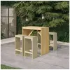 Image de Bois de Pin Imprégné Meubles de Bar de Jardin 5 pcs Mobilier de Patio Table et Tabourets de Pub Ensemble de Meubles de Terrasse Extérieur