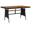 Image de Table de jardin Noir 130x70x72 cm Résine tressée et acacia