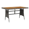 Image de Table de jardin Gris 130x70x72 cm Résine tressée et acacia