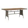 Image de Table de jardin Gris 160x70x72 cm Résine tressée et acacia