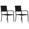 Image de Chaise à dîner de jardin empilable lot de 2 noir résine tressée, chaise à dîner d'extérieur, chaise de patio, 318698