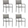 Image de Chaise à dîner de jardin empilable lot de 4 gris résine tressée, chaise à dîner d'extérieur, chaise de patio, 318701