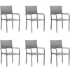 Image de Chaise à dîner de jardin empilable lot de 6 gris résine tressée