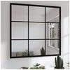 Image de Miroir mural noir 60x60 cm métal 342206