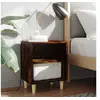 Image de Nachtkastje met houten poten 40x30x50 cm gerookt eikenkleurig813098
