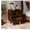 Image de Tables de chevet et pieds en bois 2 pcs Chêne fumé 40x35x50 cm