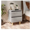 Image de Tables de chevet pieds en bois 2 pcs Sonoma gris 40x35x50 cm