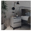 Image de Tables de Chevet avec Pieds en Métal 2 pcs, Armoires de Nuit avec 4 Pieds, Armoires de Lit, Meubles de Rangement Chambre, Sonoma Gris