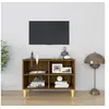 Image de Tv-meubel met houten poten 69,5x30x50 cm bruin eikenkleur813148