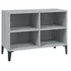 Image de Meuble TV avec pieds en métal Sonoma gris 69,5x30x50 cm