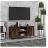 Image de Meuble TV avec pieds en métal Chêne fumé 103,5x35x50 cm