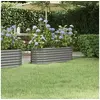 Image de Lit Surélevé de Jardin Pot à Fleurs Boîte à Plantes Lit Surélevé Patio Terrasse Extérieur Acier Galvanisé 114x40x36 cm 318864