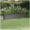Image de Lit surélevé de jardin Acier enduit de poudre 224x40x36 cm gris